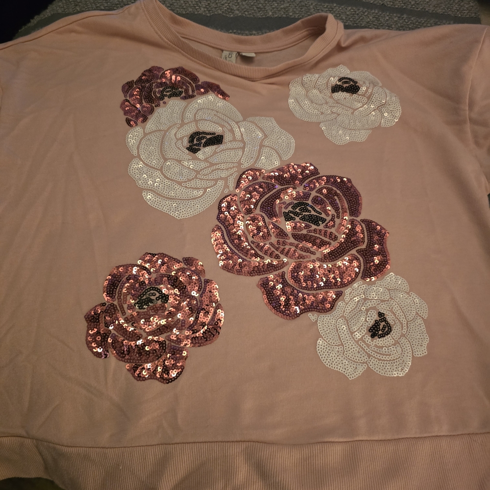 Cato Pink Sequin Sweatshirt